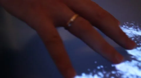 Woman's Hand and Sensor Screen Stock Footage 53026230