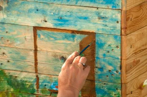 Woman's hand with brush Stock Photos
