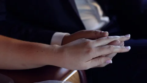 Woman's hand gently stroking man's hand Stock Footage 99336296