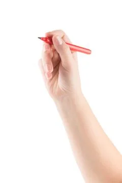 Womans hand with marker Stock Photos