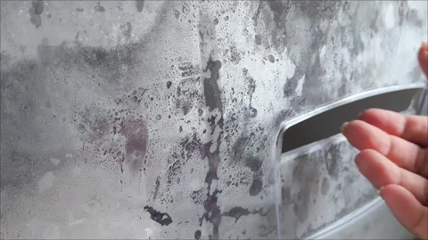 A womans hand opens the freezer door in the refrigerator and pulls out a Stock Footage 313834359