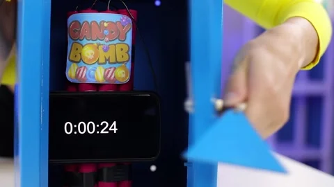 A woman's hand opens a safe with dynamite. Stock Footage 166449271