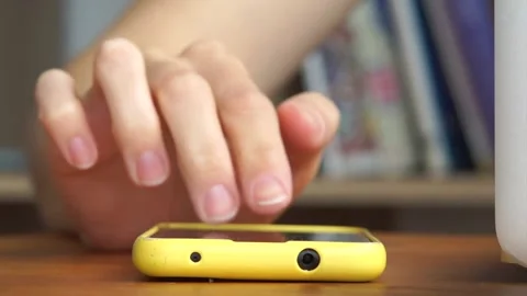 Womans hand quickly typing on smartphone. Online communication and work Stock Footage 234216573