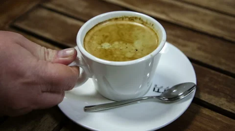 Woman's hand take a coffee cup Stock Footage 44549269