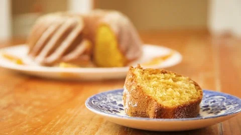 Woman's hand taking a slice of cake with fork Video stock 76099871