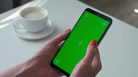 Woman's hand use green screen smartphone for online shopping Stock Footage 162701340