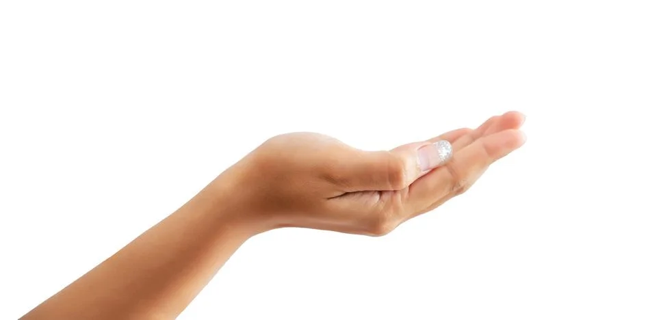 Woman's hand on white background isolate Stock Photos