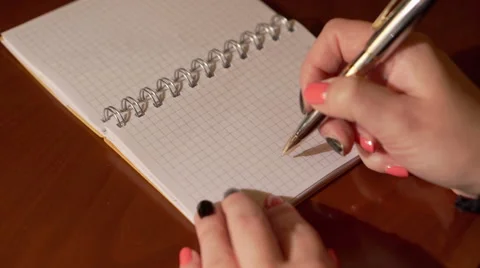 Woman's hand writes word NO  Stock Footage 62089205