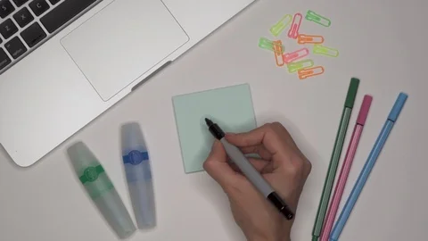 Womans hand writing 2019 on notepad Stock Footage 102172803