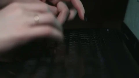Woman's hand writing a message online Stock Footage 69795737