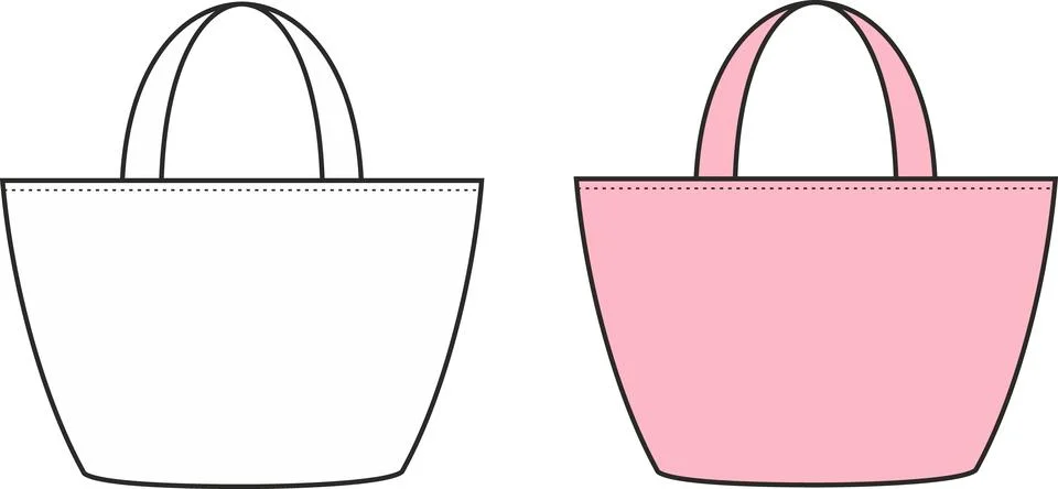 Womans handbag. Technical vector illustration. Illustrazione stock