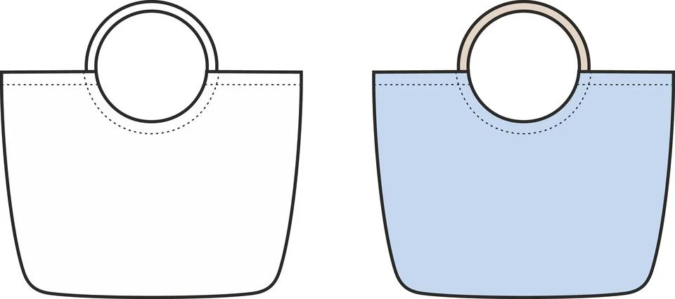 Womans handbag. Technical vector illustration. Stock Illustration