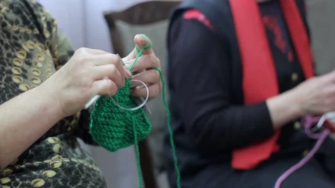 Woman's hands are knitting clothes of wool 스톡 동영상 87263315