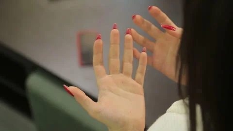 Woman's hands are trembling Stock Footage 269689540