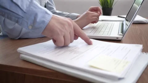 A woman's hands are typing on her laptop. Stock Footage 182031466