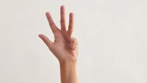 Woman's hands counting the numbers one to ten on a white background. Stock Footage 291858627
