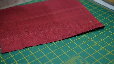 Woman's hands, doing her patchwork Video stock 101023508