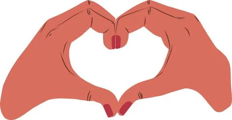 Woman's hands forming a heart. Vector illustration of hands forming heart s.. Stock Illustration