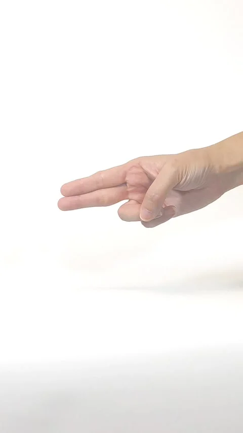 Woman's hands with the gesture of cutting scissors. Gestural communication .. Stock Footage 253841008