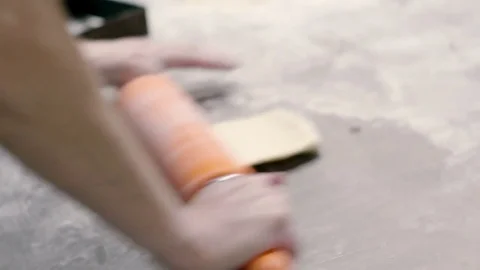 Woman's hands with a gurney Video stock 76878666