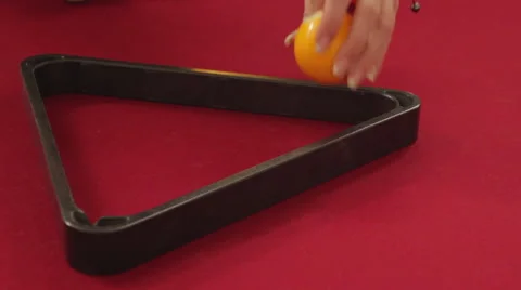 Woman's Hands Load Pool Balls in Rack CU Vídeo Stock 41196035