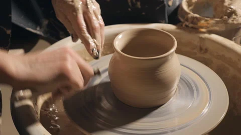 Woman's hands making a cool things from clay Stock Footage 102248409