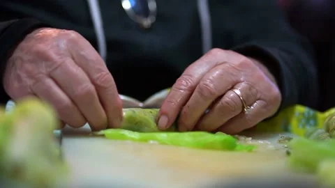 Woman's hands making stuffed cabbage 動画素材 147545831
