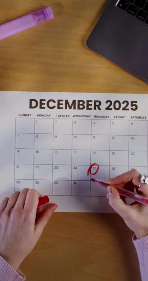 Womans hands mark the date in the calendar Stock Footage 313065106