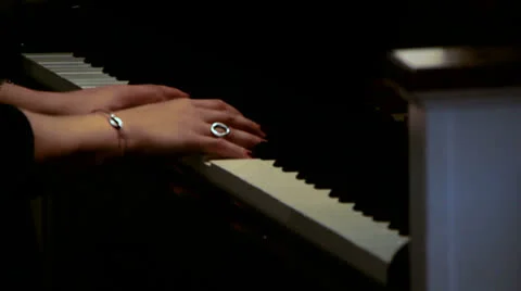 Womans Hands Playing Piano Stock Footage 22855421