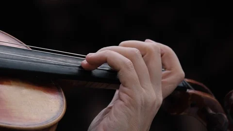 Woman's Hands Playing Violin Closeup - Slow Motion Stock Footage 91737002