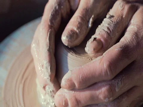 Woman's Hands Potter Macro Stock Footage 72279220