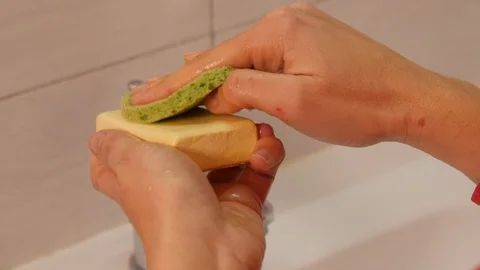 Woman's hands preparing natural soap for beauty treatment Stock Footage 101242949
