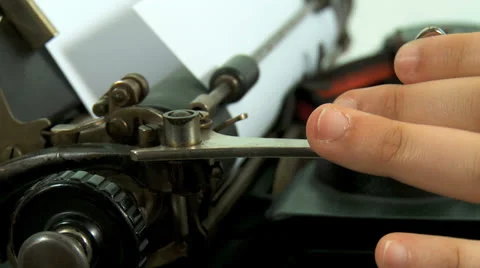 Woman's hands preparing an old typewriter. 2 shots Stock Footage 23659865