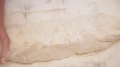 Woman's hands putting raw strudel to the dripping-pan for baking Stock Footage 74464341