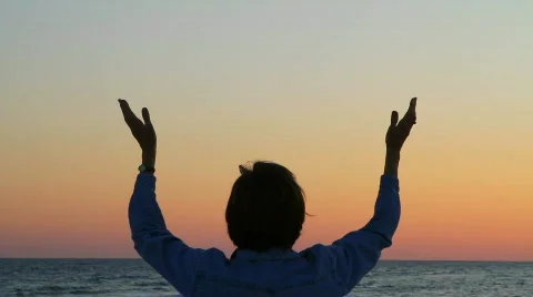 Womans Hands Raised In Prayer Stock Footage 773728