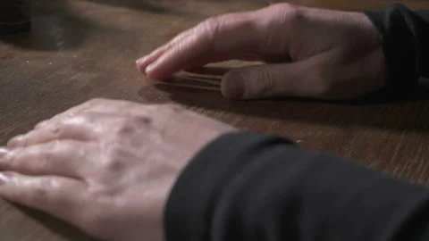 Woman's hands on the table Stock-Footage 89673898
