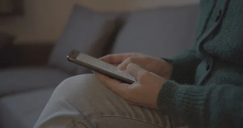 Woman's Hands Texting on Phone Stock Footage 123991570