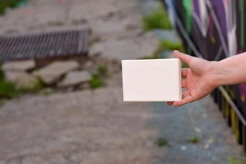 Woman's Hands with Tiny Canvas Stock Photos