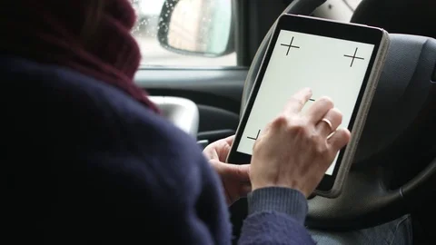 Womans hands using laptop with screen template. Stock Footage 73812281