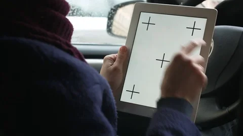 Womans hands using laptop with screen template. Stock Footage 73812538