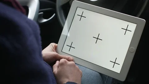 Womans hands using laptop with screen template. Stock Footage 73812796