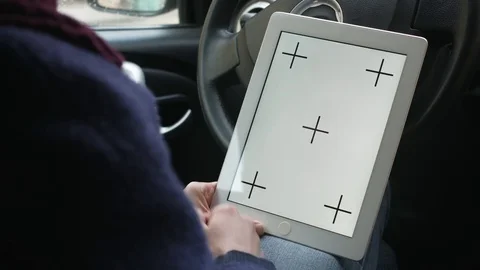 Womans hands using laptop with screen template. Stock-Footage 73813057
