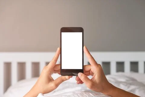 Woman's hands using  smartphone Foto stock