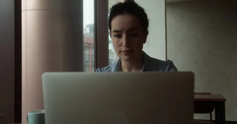Woman's Hands Working typing at modern laptop. Hands and fingers of professional Stock Footage 277591219