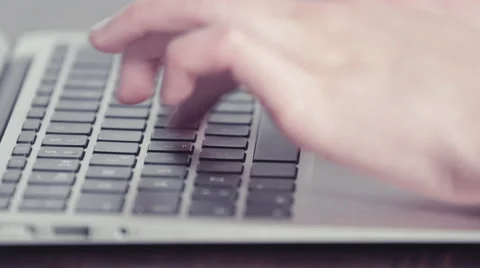 Woman's hands writing in a portable computer Stock-Footage 48157035