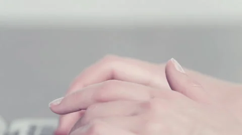 Woman's hands writing in a portable computer Video stock 48159528