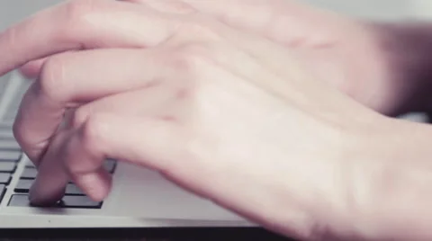 Woman's hands writing in a portable computer Video stock 48159577