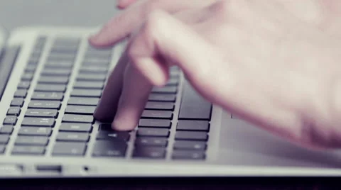Woman's hands writing in a portable computer Video stock 48160433