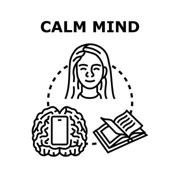 Woman's head finding a calm mind 스톡 일러스트