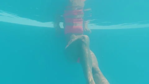 Woman's legs inside the pool Video stock 137263721
